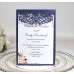 Marriage Invitation Card Celebration Invitation Laser Cut Paper Dark Blue
